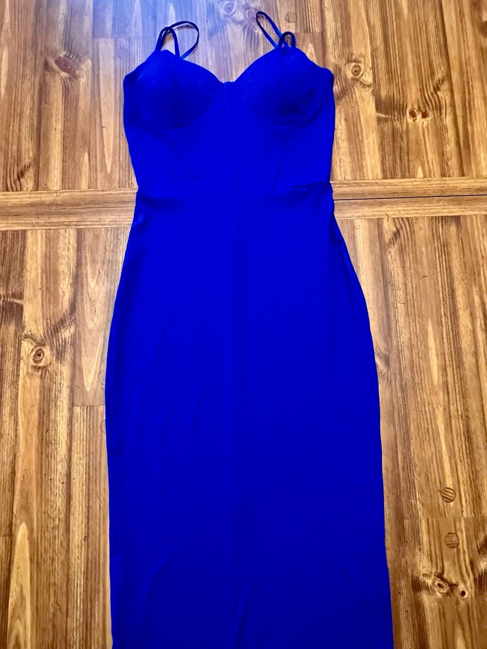 Elegant Royal Blue Spaghetti-Strap Bodycon Dress